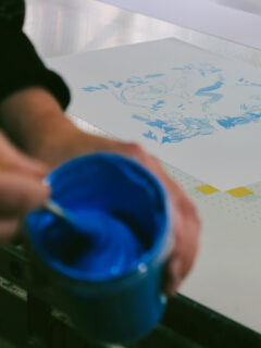 Quentin Blake making screen print for sale