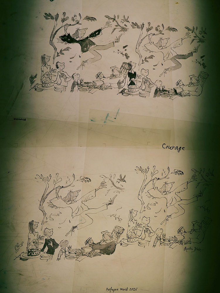 Quentin Blake making screen print