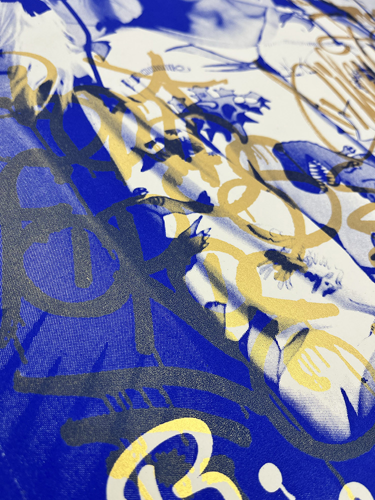 DonkBe brave blue graffiti screen print01
