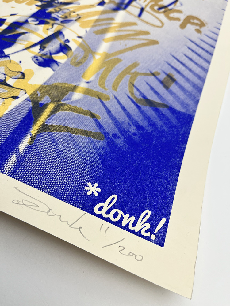 DonkBe brave blue graffiti screen print02