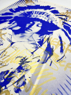 DonkBe brave blue graffiti screen print03