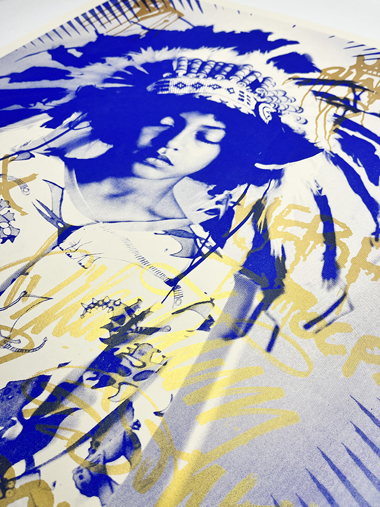 DonkBe brave blue graffiti screen print03