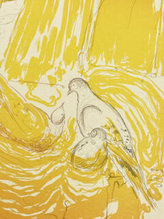 Georgia Green a girl and her birds stone lithography03