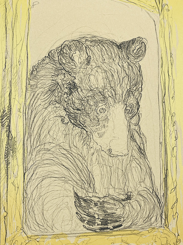 Georgia Green mirror bear stone lithography03