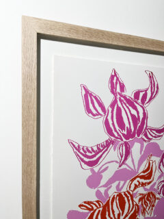 Oisin Byrne Turqouise Pink Cut Flowers extra large print framed05