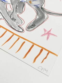 Caitlin Flood-Molyneux Sprint greyhound Original Drawing and Watercolour 01