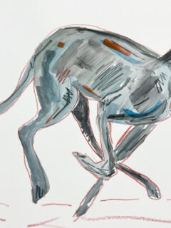 Caitlin Flood-Molyneux dash greyhound Original Drawing and Watercolour 02