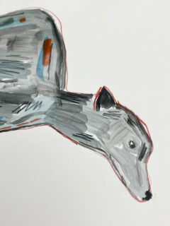 Caitlin Flood-Molyneux dash greyhound Original Drawing and Watercolour 03