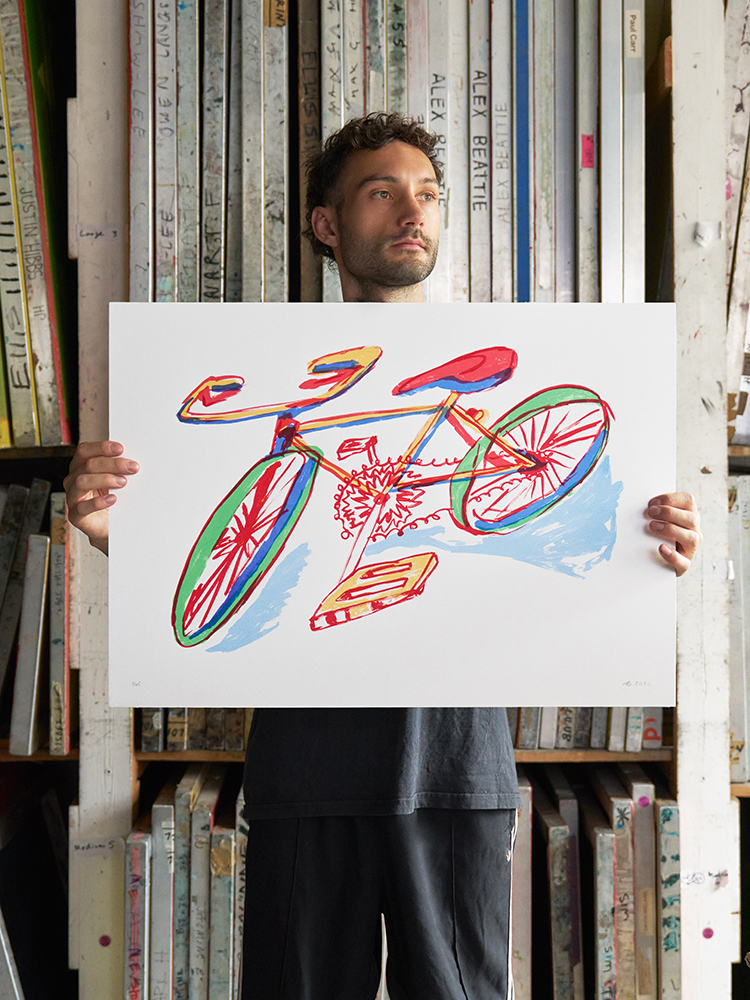 Alex Evens A bike around screen print 01