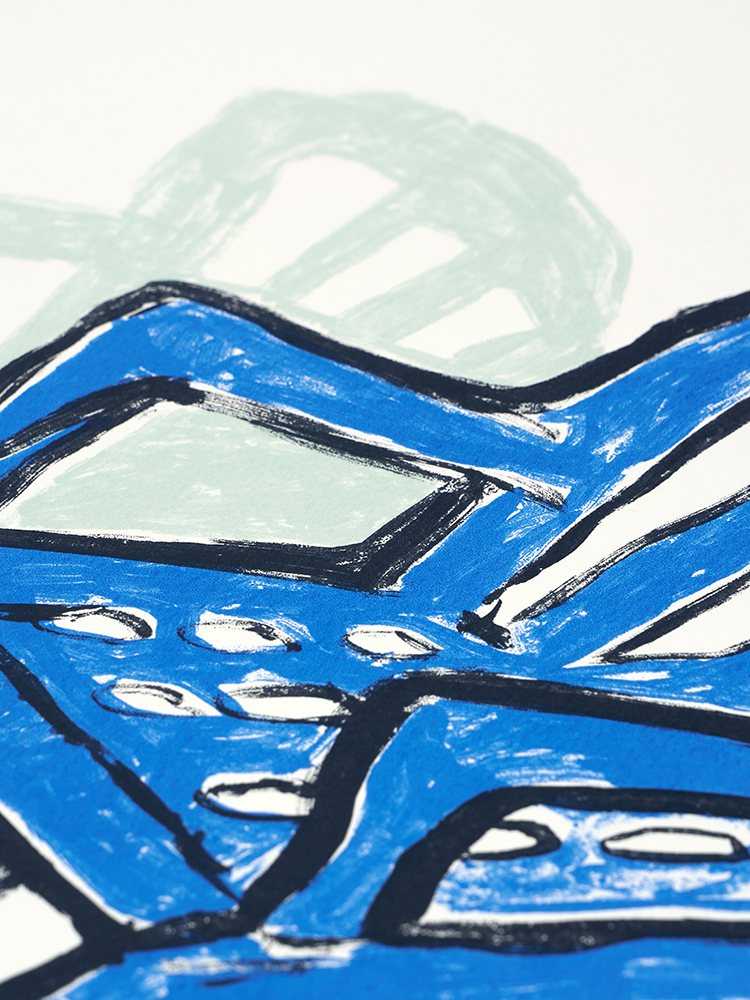 Alex Evens the blue chair screen print 01