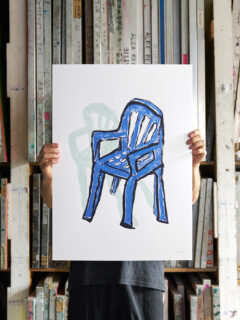 Alex Evens the blue chair screen print 02