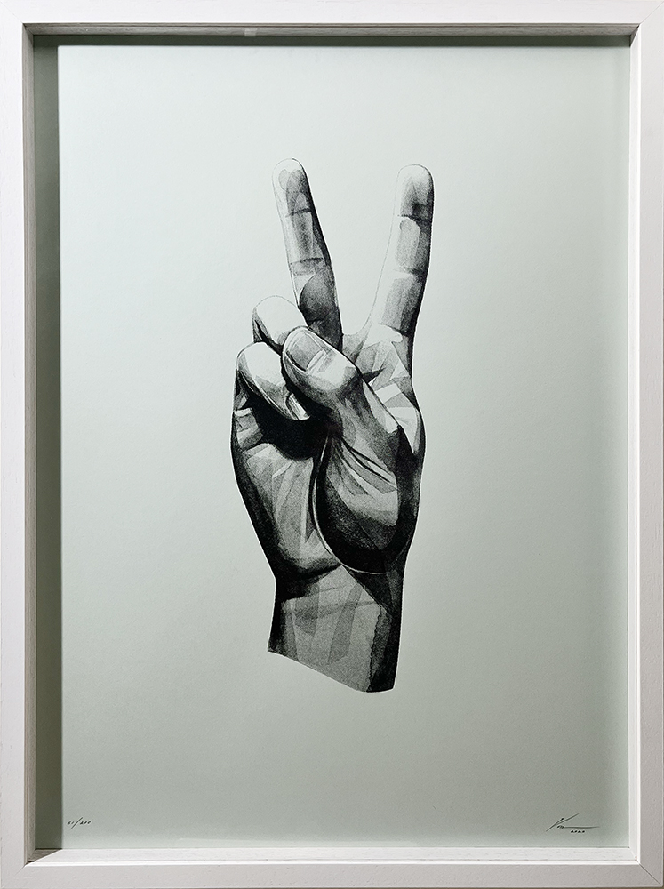 HellovonGestures – Peace (Mint) screen print 01