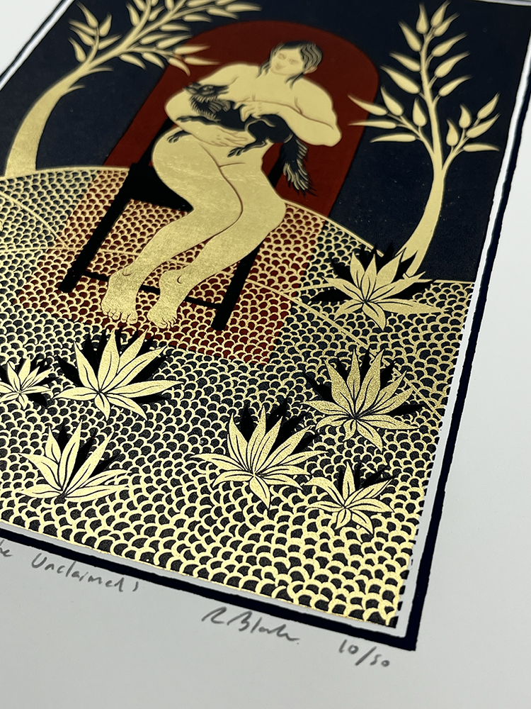 Ruth Blanke gold Screen print on metal leaf05