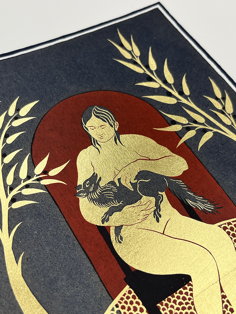 Ruth Blanke gold Screen print on metal leaf06