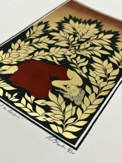 Ruth Blanke gold Screen print on metal leaf09