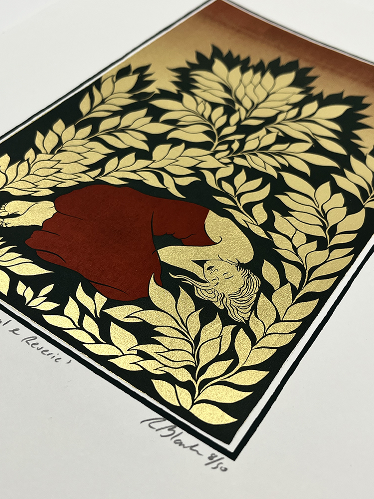Ruth Blanke gold Screen print on metal leaf09