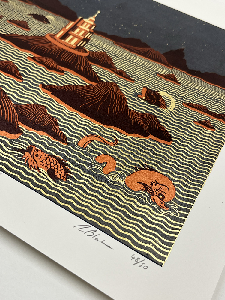 Ruth Blanke gold Screen print on metal leaf13