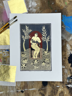 Ruth Blanke gold Screen print on metal leaf18