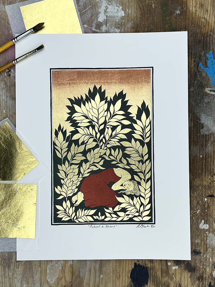 Ruth Blanke gold Screen print on metal leaf19