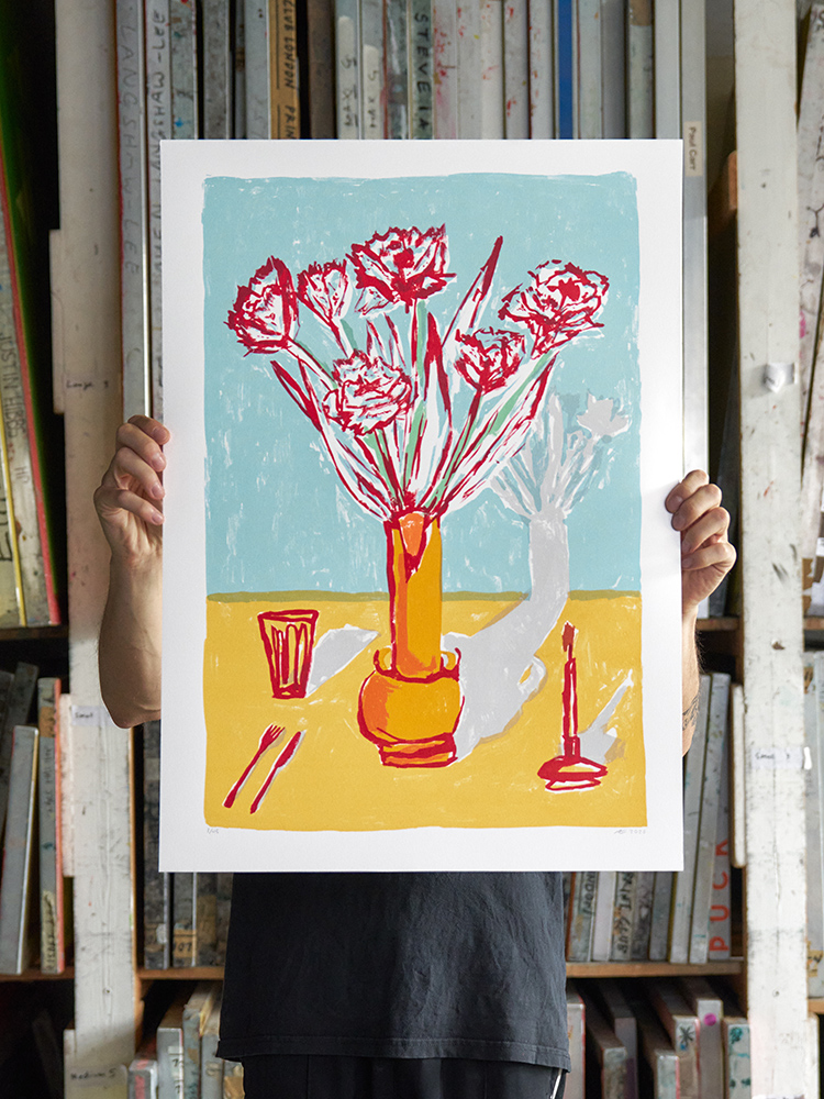 alex evans screen print Flowers and Cutlery10