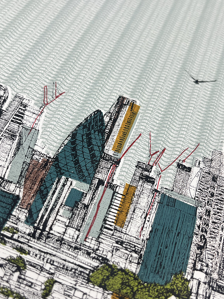 clare Halifax London City Scape Screenprint 02