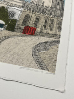 clare Halifax Market at St Marys , Cambridge Screen print 01