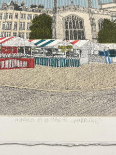 clare Halifax Market at St Marys , Cambridge Screen print 03
