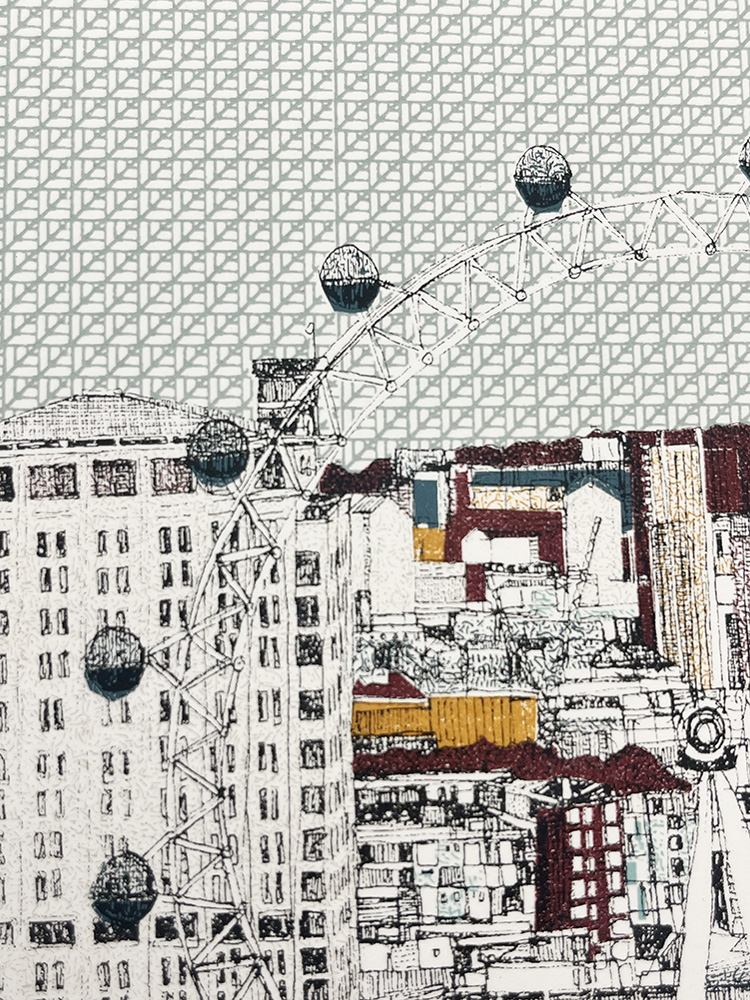 clare Halifax Shard, London eye Screen print 01