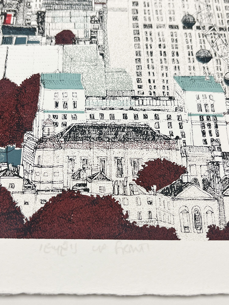 clare Halifax Shard, London eye Screen print 03