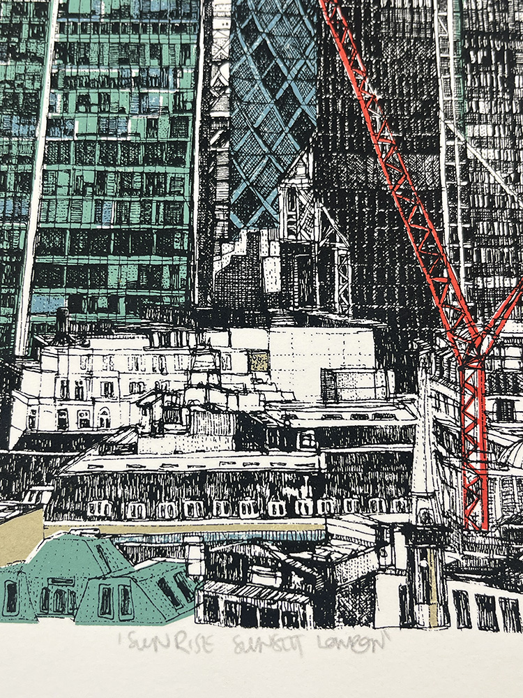 clare Halifax Sunrise Sunset , London Screen print 03