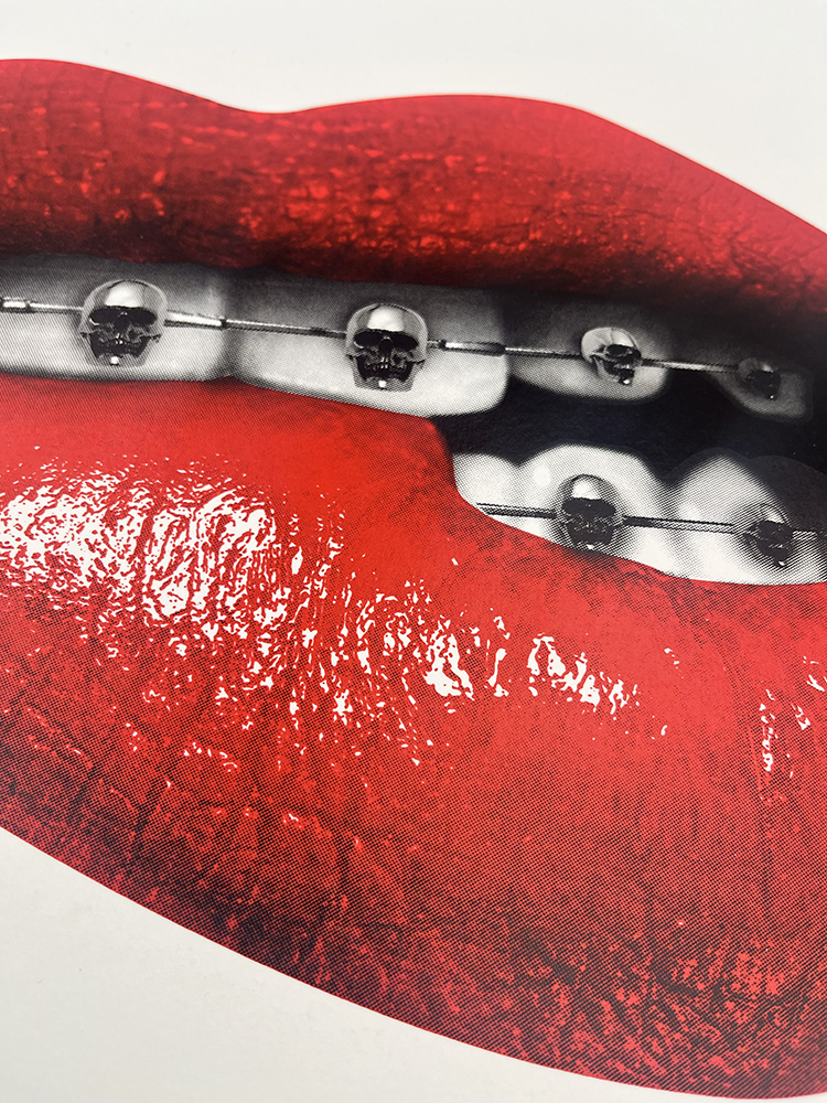 Cassandra Yap Lip Bite , skull and braces screen print 03