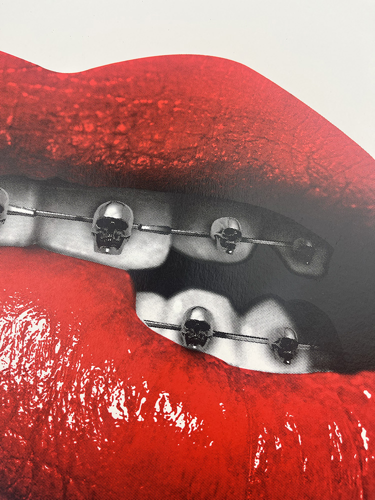 Cassandra Yap Lip Bite , skull and braces screen print 04