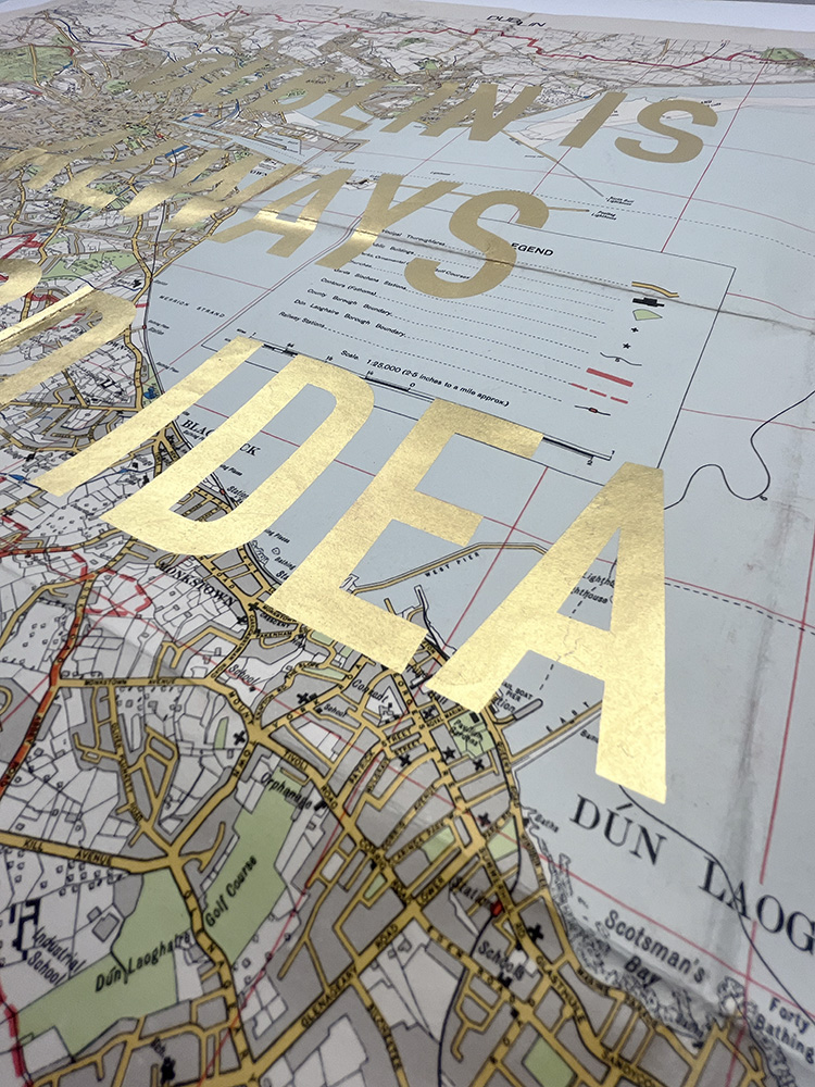 Dave BuonaguidiDublin is always a good idea original map gold leaf 01