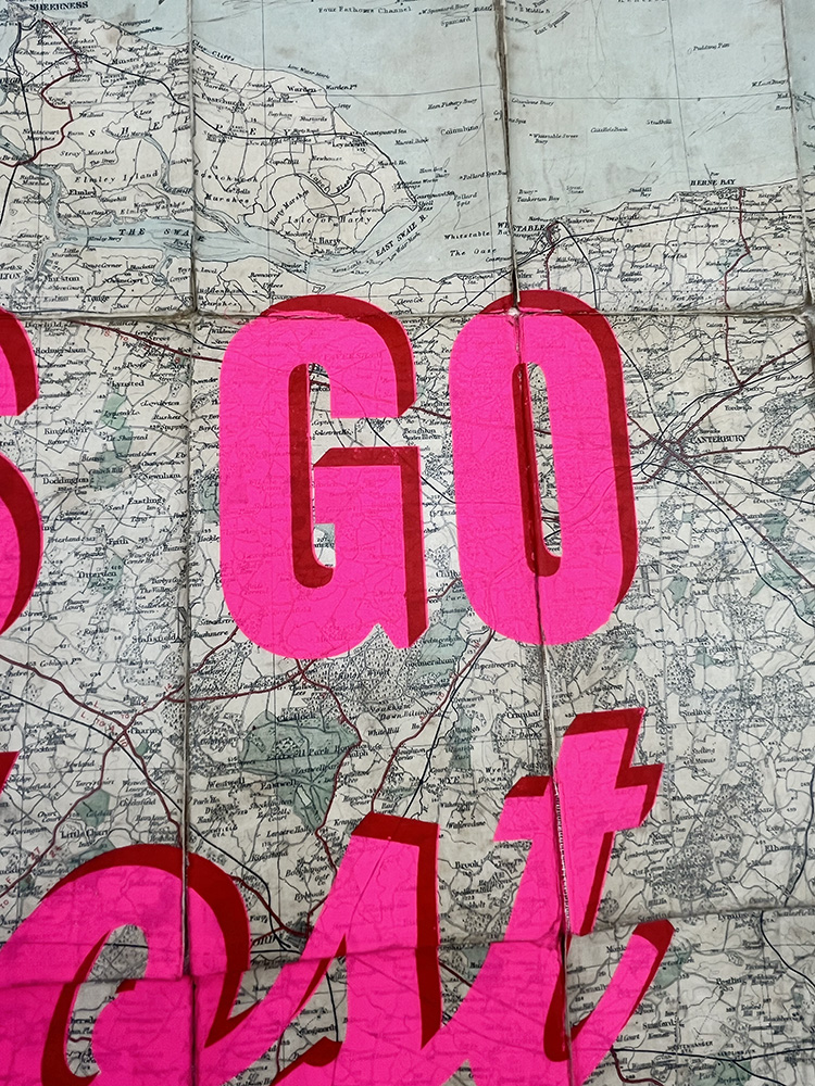 Dave BuonaguidiLets go get lost together original antique map 04