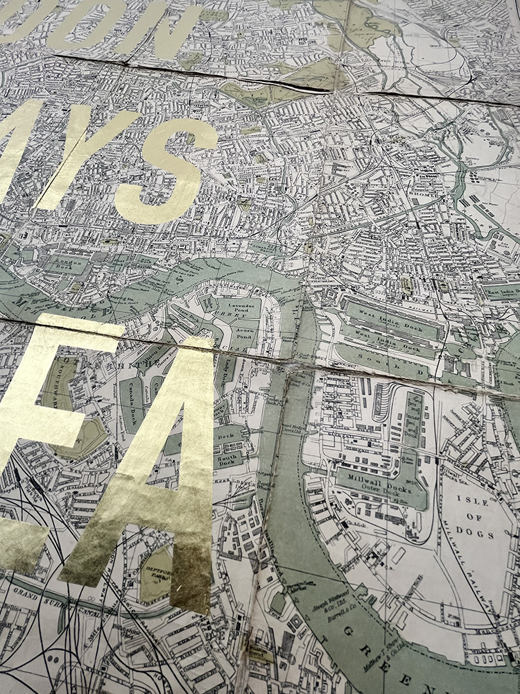 Dave BuonaguidiLondon is always a good idea original map gold leaf 04