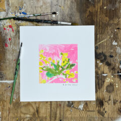 M.E. Ster-Molnar Mini Bloom flowers original monoprint s 05