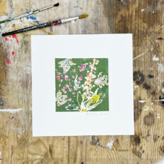 M.E. Ster-Molnar Mini Bloom flowers original monoprint s 07