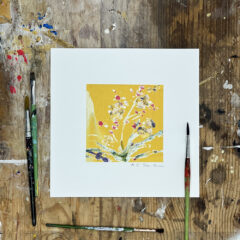 M.E. Ster-Molnar Mini Bloom flowers original monoprint s 13