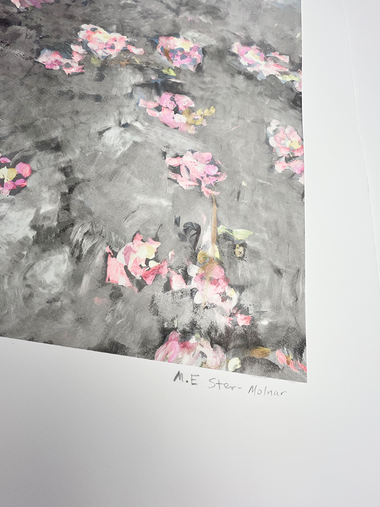 M.E. Ster-Molnar cherry blossom original monoprint 01