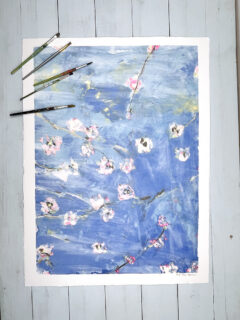 M.E. Ster-Molnar cherry blossom original monoprint 07