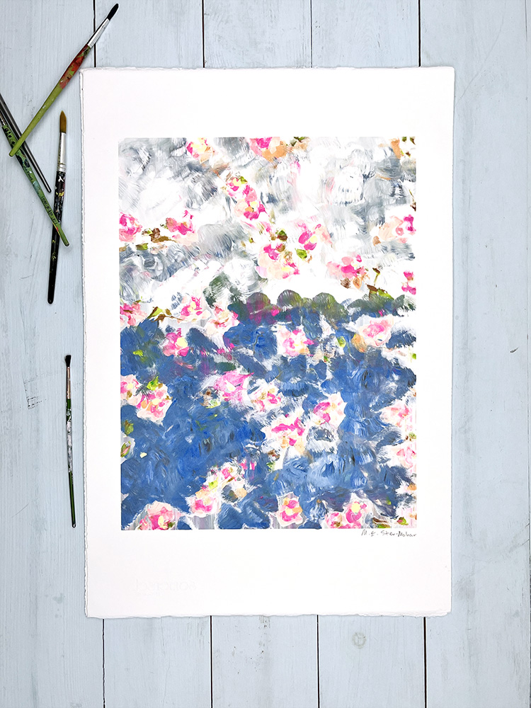 M.E. Ster-Molnar cherry blossom original monoprint 08