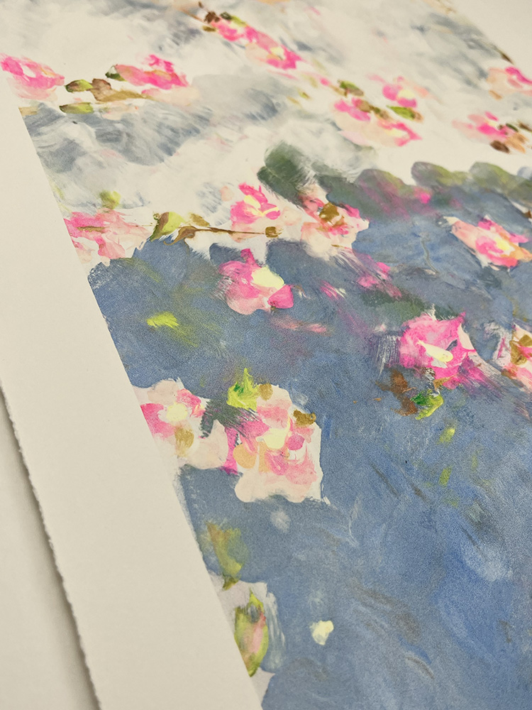 M.E. Ster-Molnar cherry blossom original monoprint 12