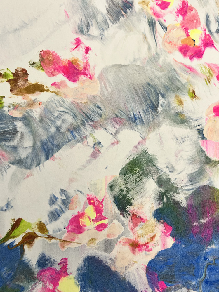 M.E. Ster-Molnar cherry blossom original monoprint 17