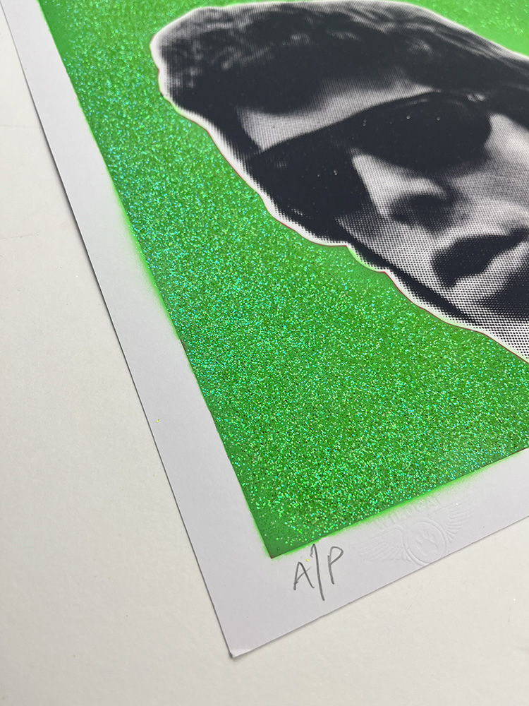 William Blanchard Lou Reed green Glitter screen print 01