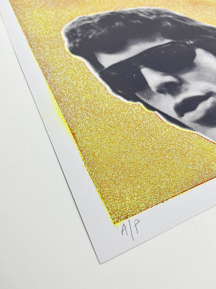 William Blanchard Lou Reed yellow Glitter screen print 01
