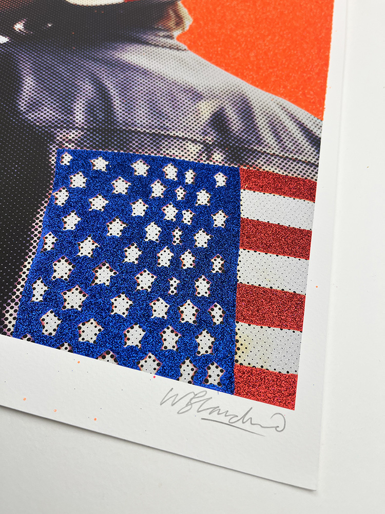 William Blanchard captain America Glitter screen print 02