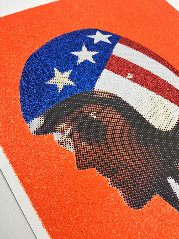 William Blanchard captain America Glitter screen print 03